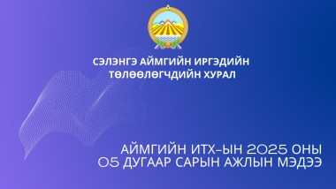 АЙМГИЙН ИТХ-ЫН 2025 ОНЫ 05 ДУГААР САРЫН АЖЛЫН МЭДЭЭ